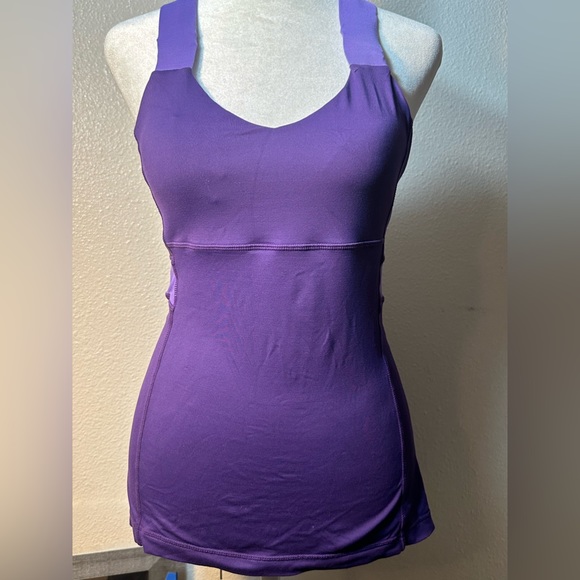 Lululemon Women Tank Top Purple Gray Sleeveless Scoop Neck
Cross Back Straps sz4 - Picture 8 of 16